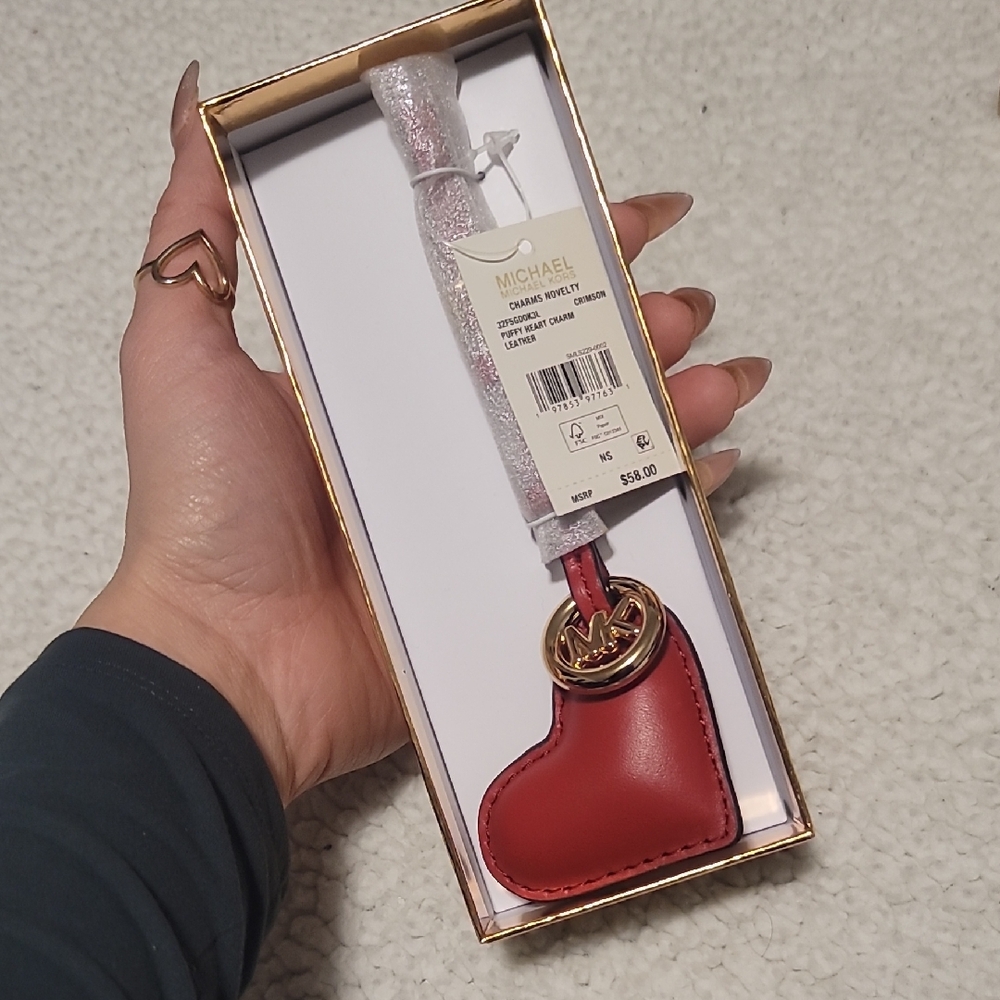 NWT Michael Kors Red Heart Bag Charm